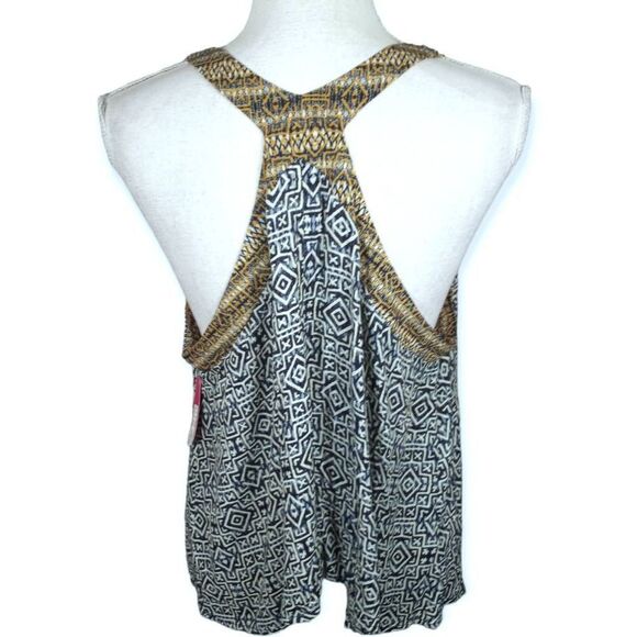 XHILARATION NAVY, WHITE, & GOLD TANK TOP W/ SPLIT BACK SZ.XXL NWT - Picture 3 of 7